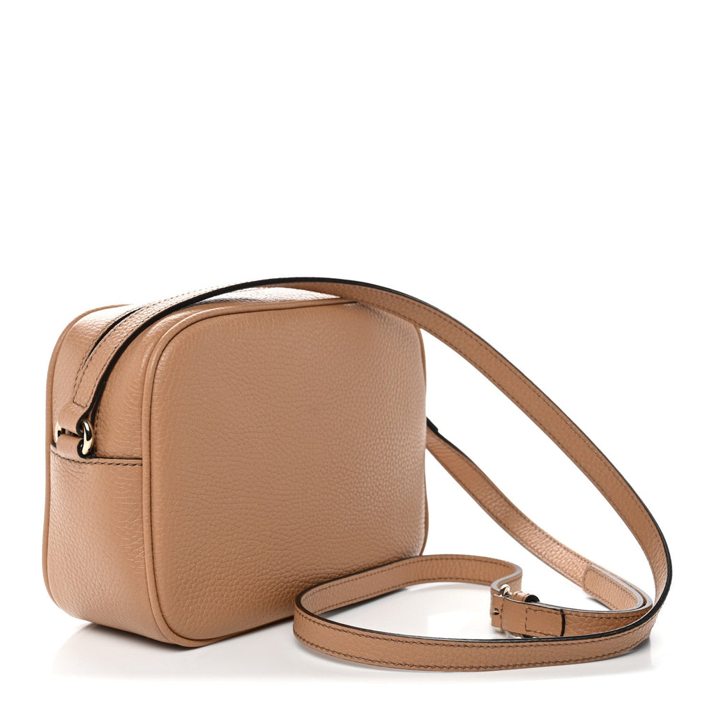 Gucci Pebbled Calfskin Small Soho Disco Bag Camelia