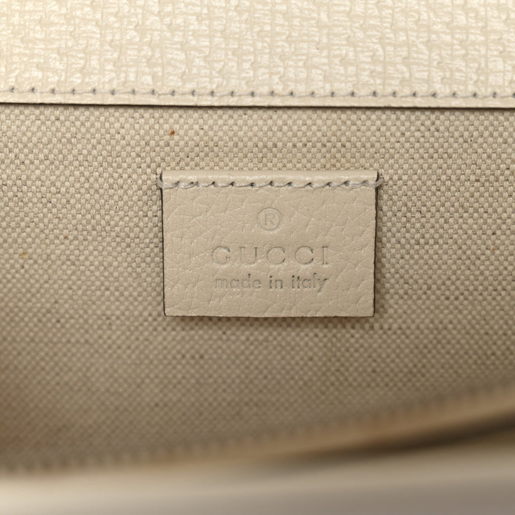 Gucci Textured Calfskin Crystal Small Dionysus Shoulder Bag Mystic White