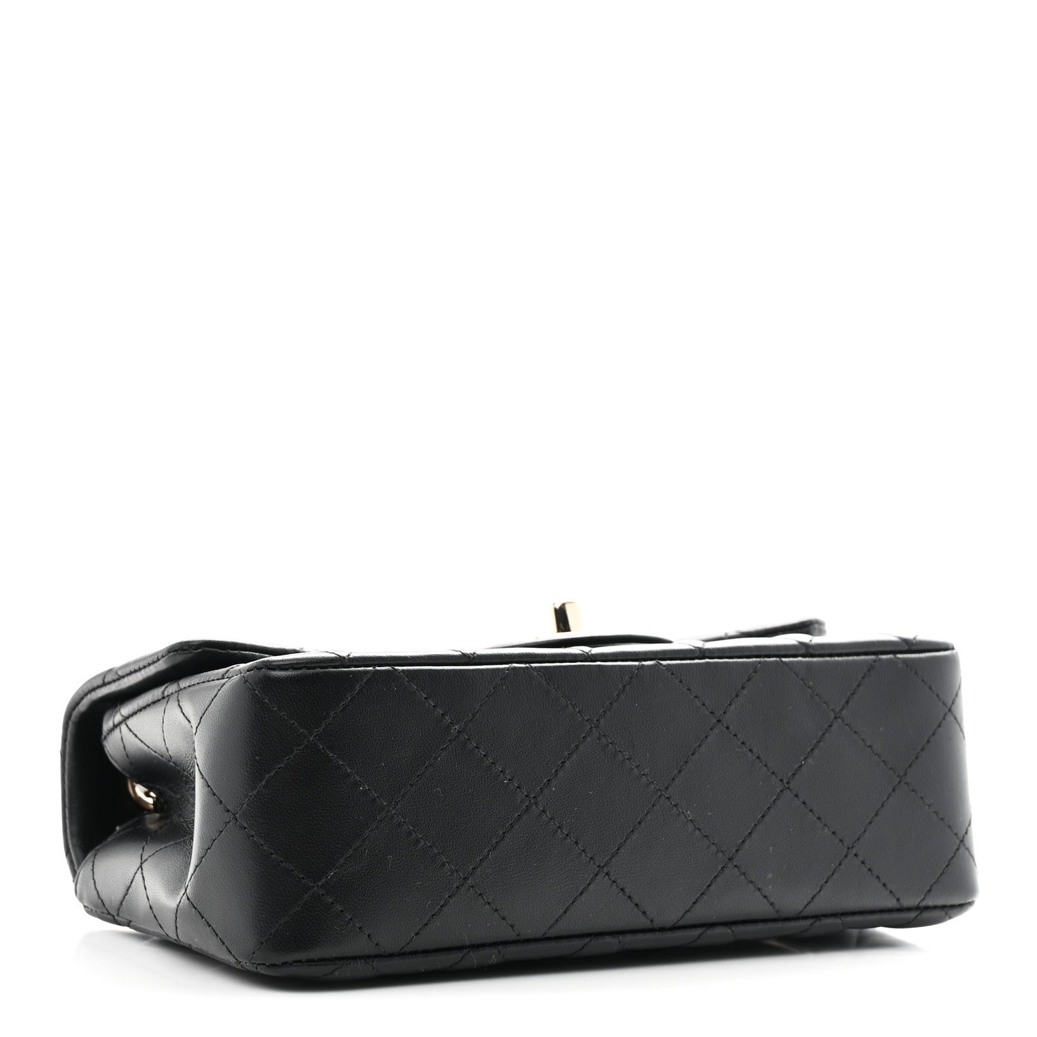 Chanel Lambskin Quilted Mini Rectangular Flap Black
