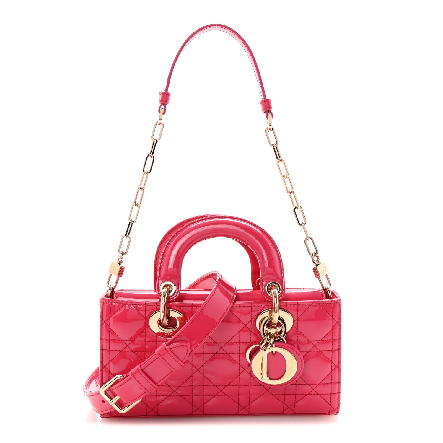 Christian Dior Patent Cannage Small Lady D-Joy Mexican Red
