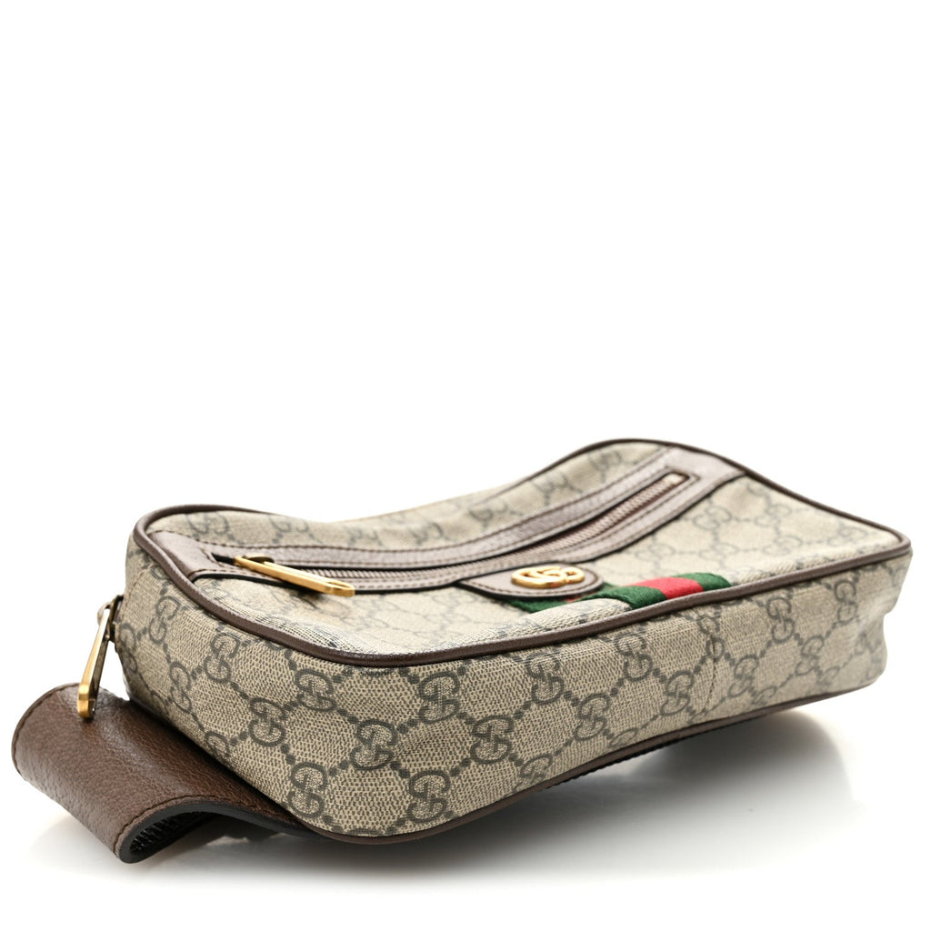 Gucci Soft GG Supreme Monogram Medium Ophidia Belt Bag Dark Brown