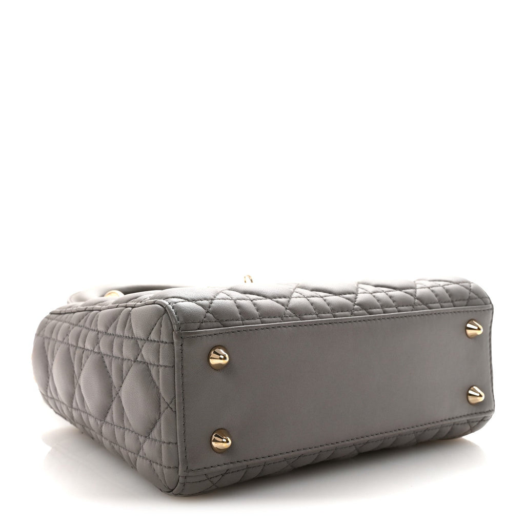 Christian Dior Lambskin Cannage Small Lucky Badges My Lady Dior Grey