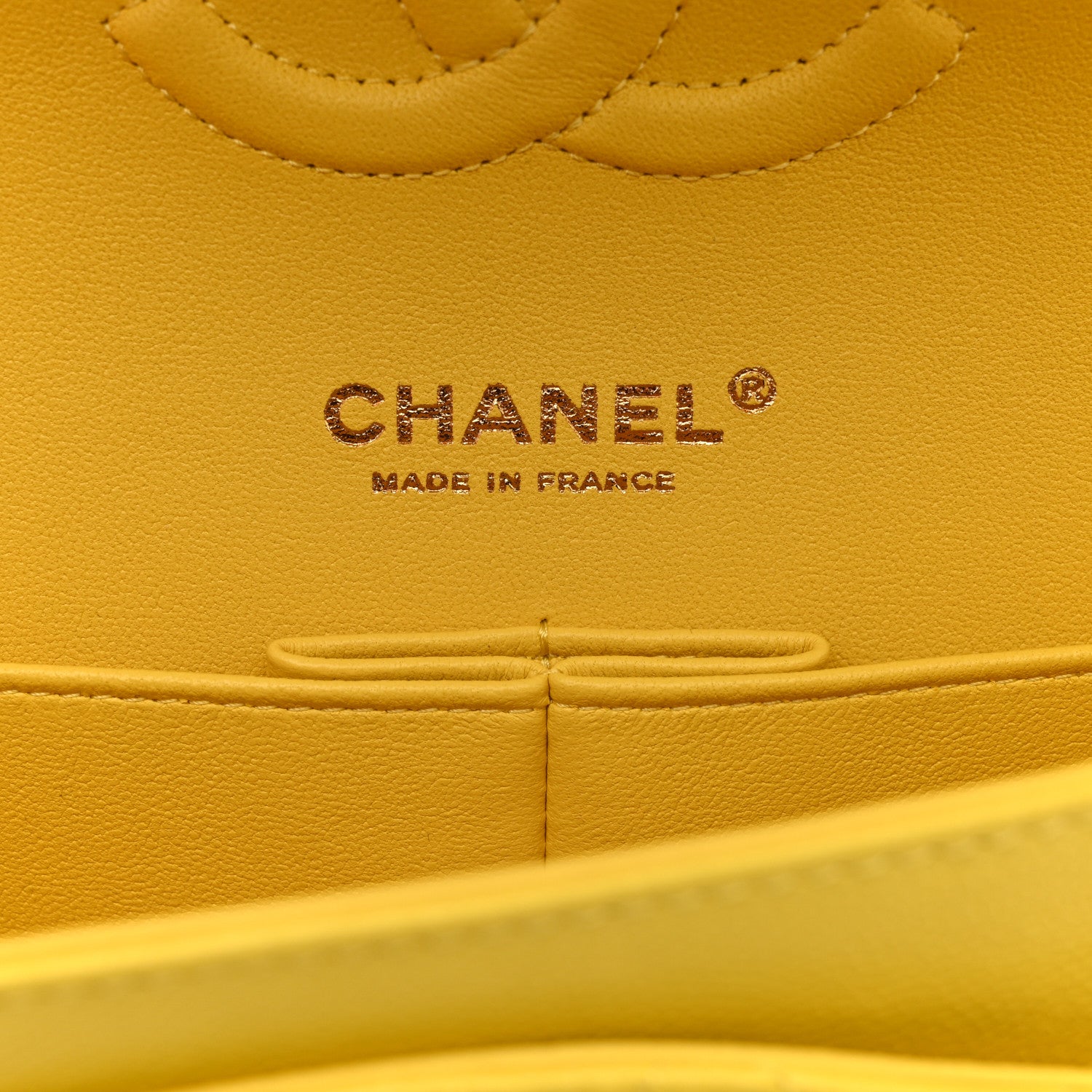 Chanel Caviar Quilted Medium Double Flap Yellow