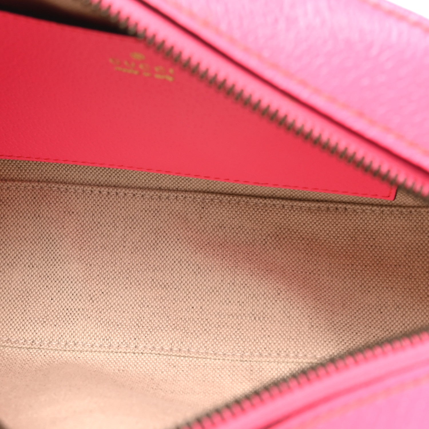 Gucci GG Supreme Monogram Textured Dollar Calfskin Web Ophidia Small Crossbody Bag Beige Ebony Fuchsia
