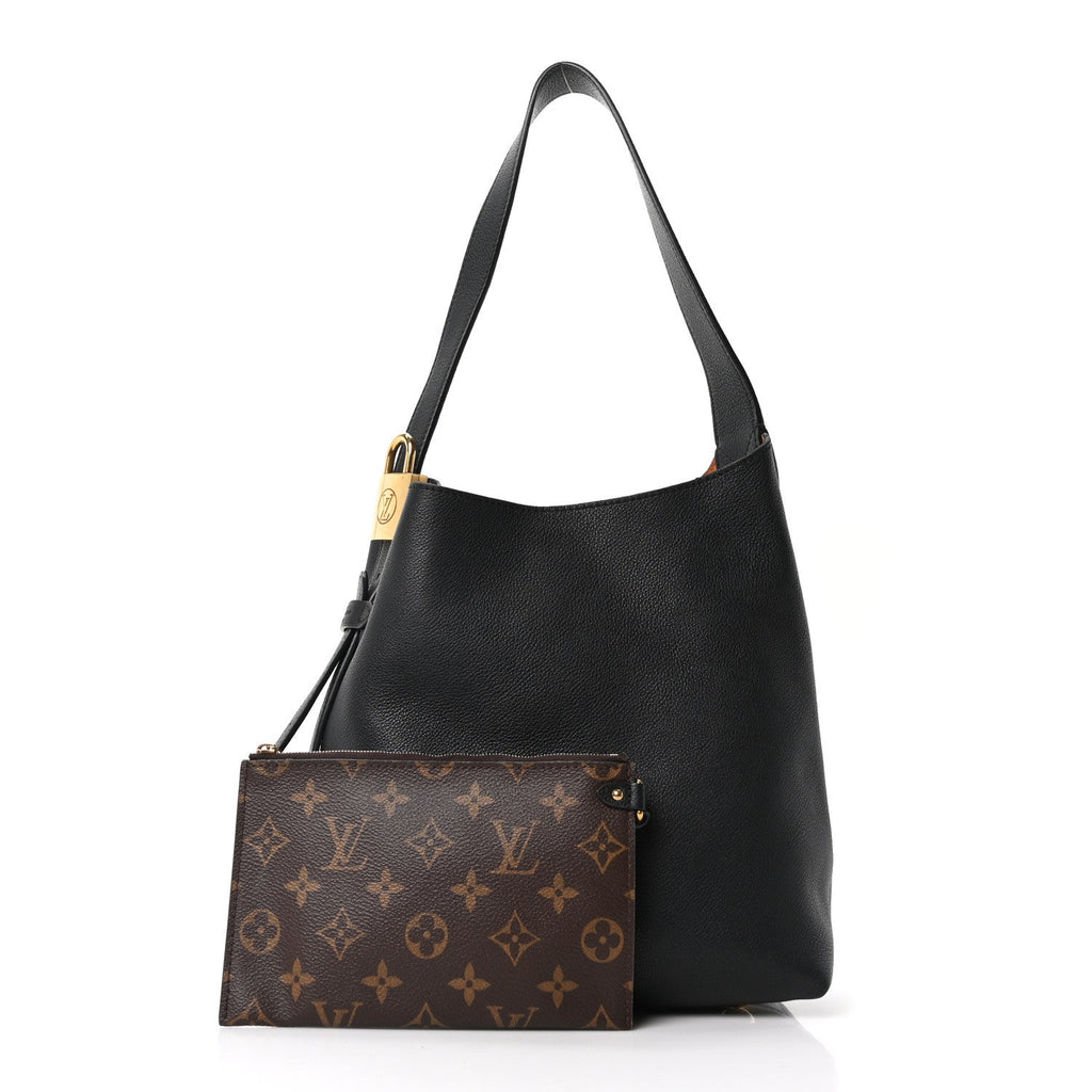 Louis Vuitton Grained Calfskin Low Key Hobo PM Black