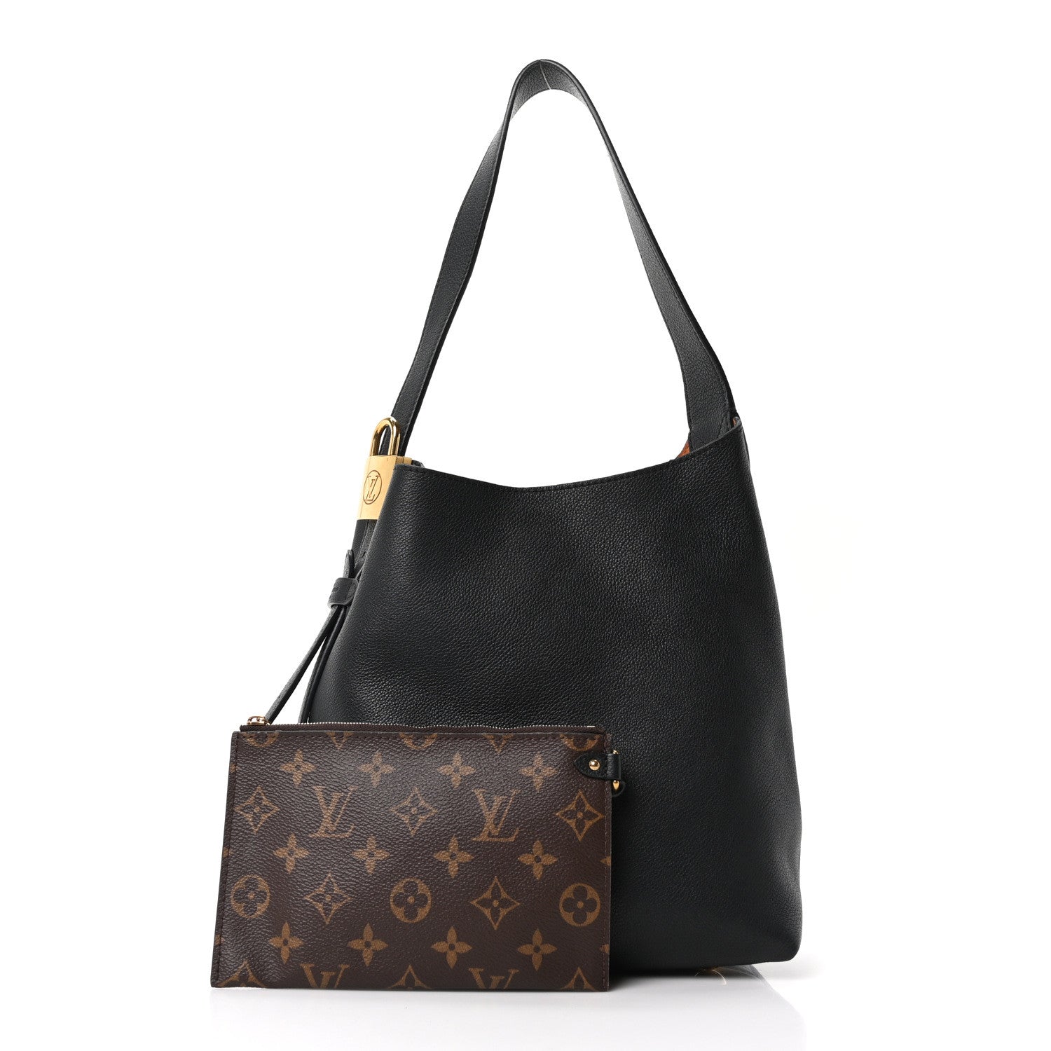 Louis Vuitton Grained Calfskin Low Key Hobo PM Black