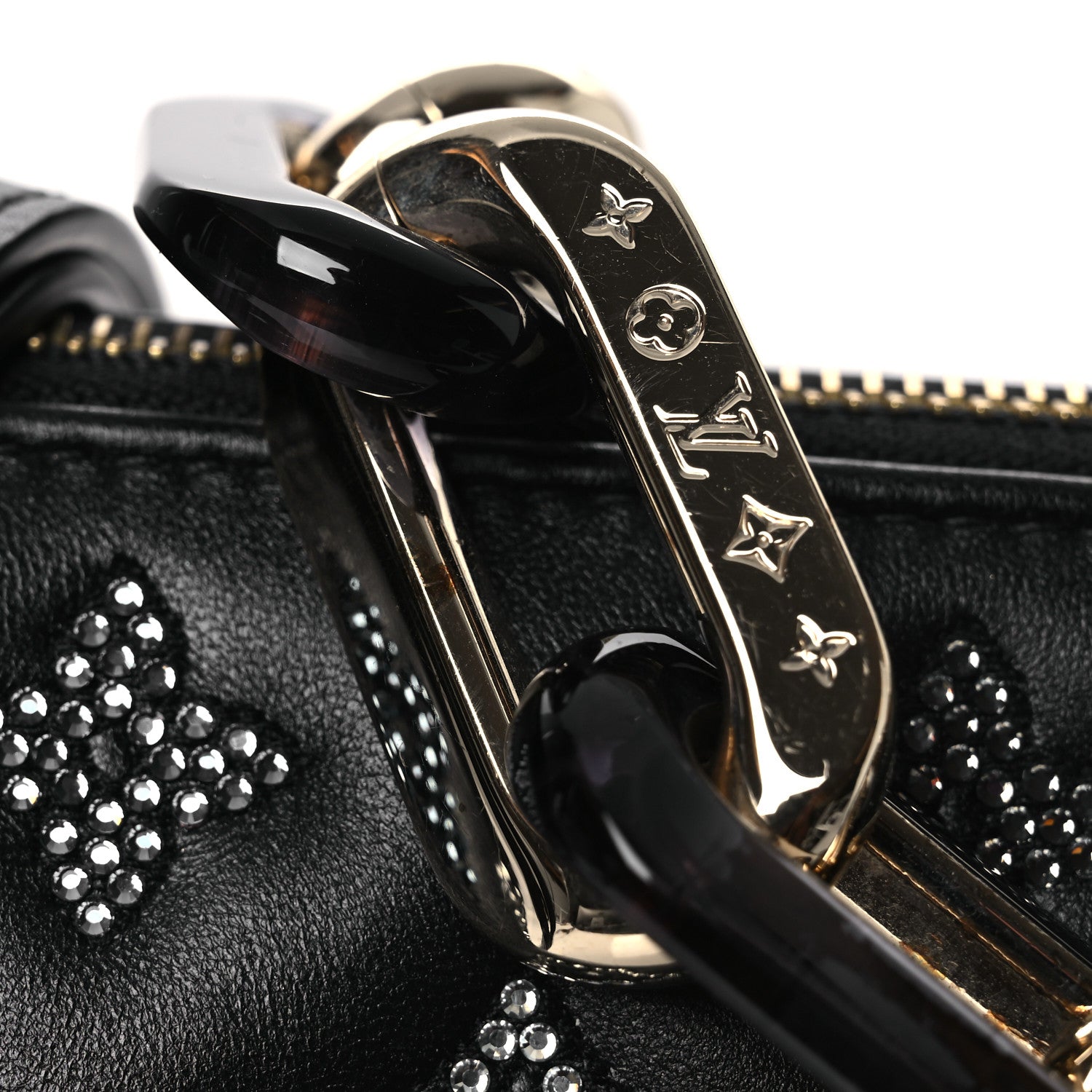 Louis Vuitton Lambskin Crystal Embellished Monogram Coussin BB Black