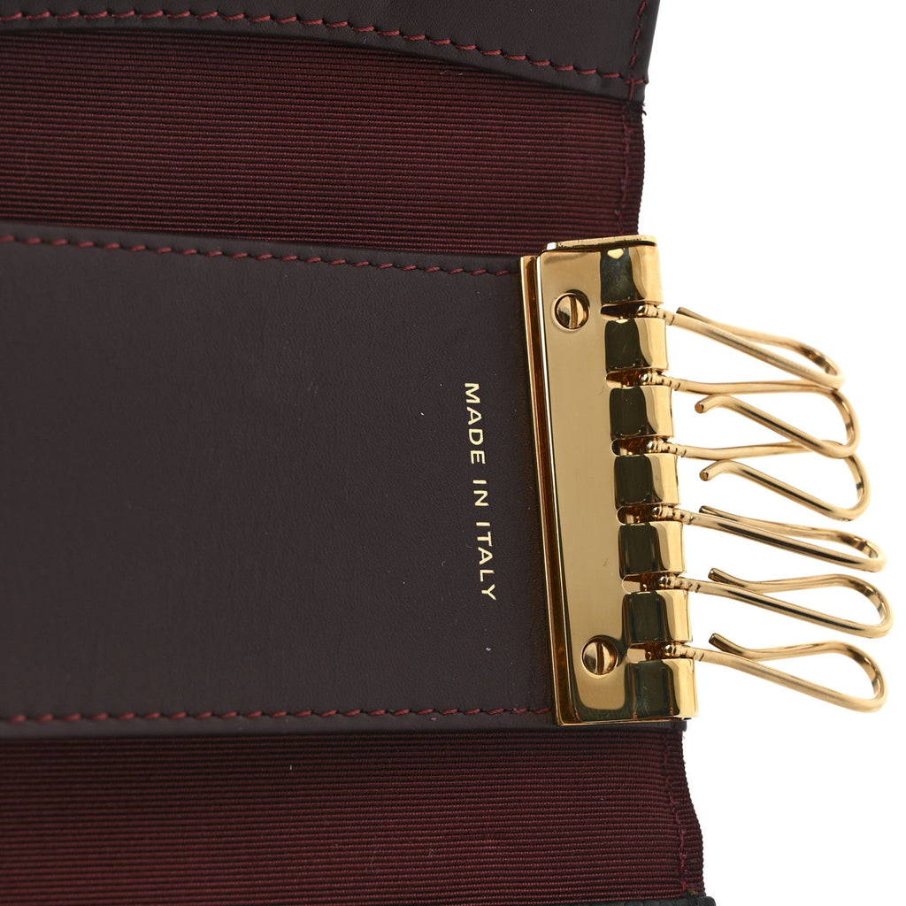 Caviar Quilted 6 Key Holder Black