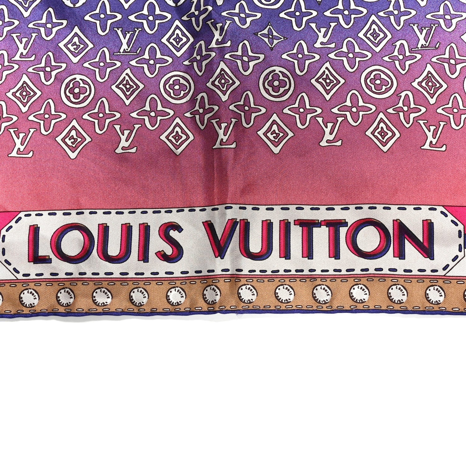 Louis Vuitton Silk Monogram LV World Square Scarf Multicolor
