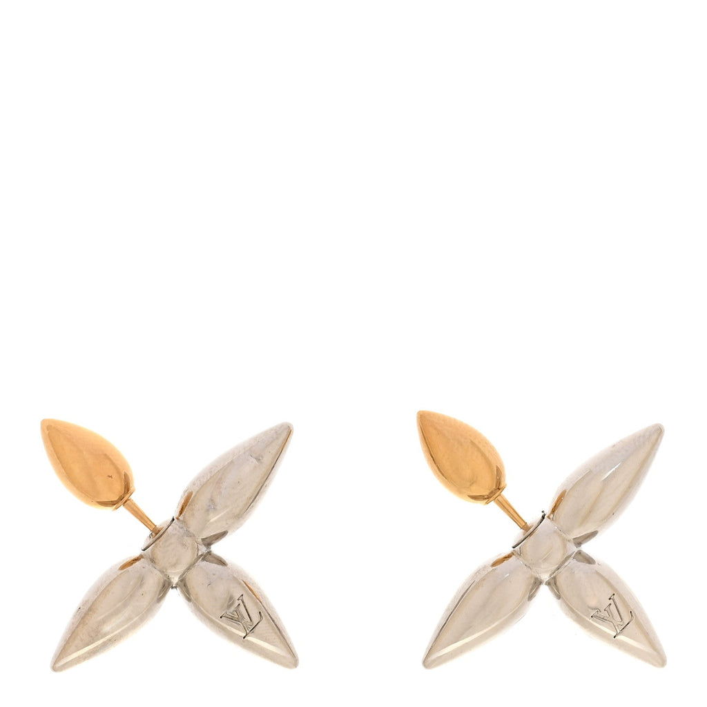 Louis Vuitton Metal Louisette Earrings Silver Gold