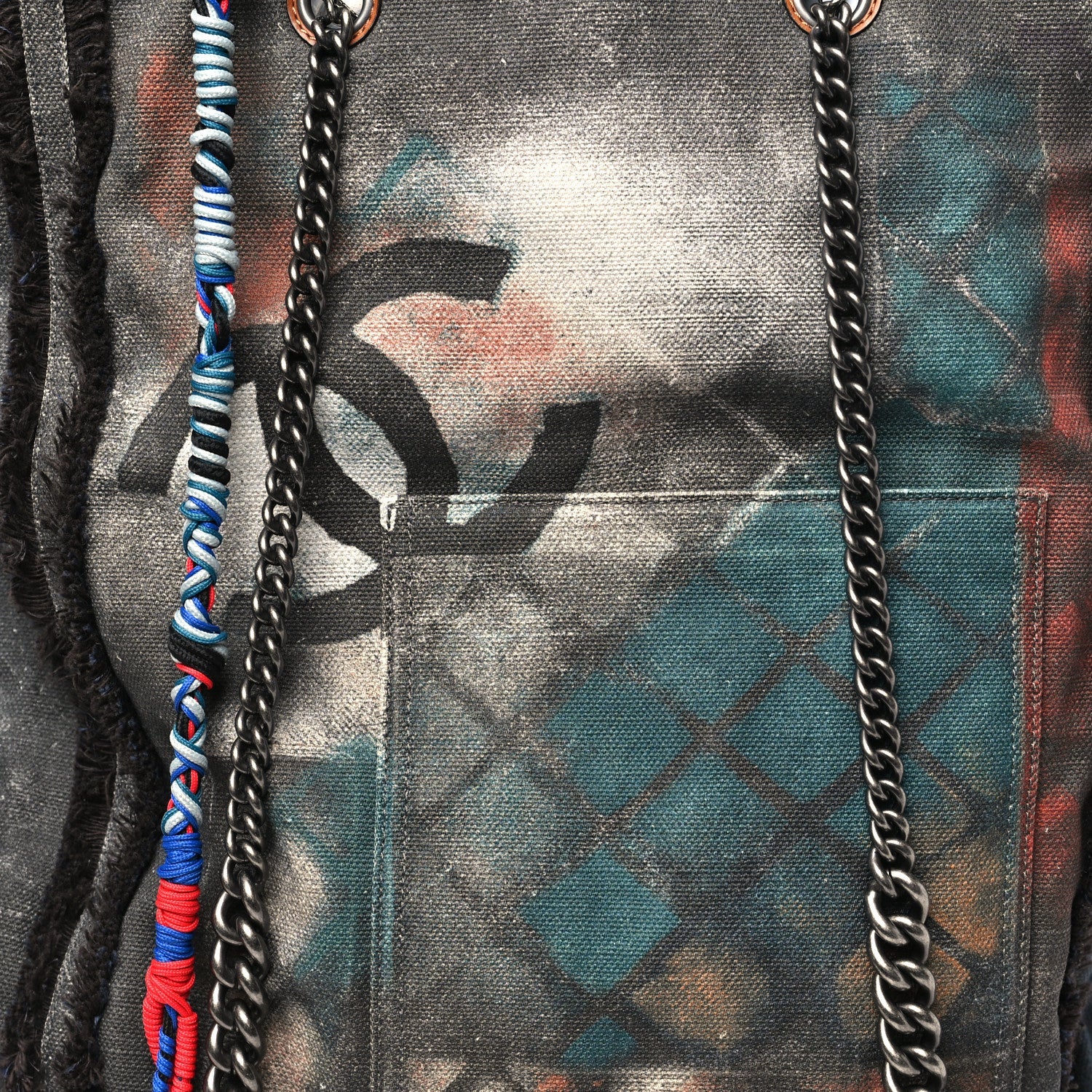 Chanel Canvas Graffiti Art School Oh My Boy Tote Black