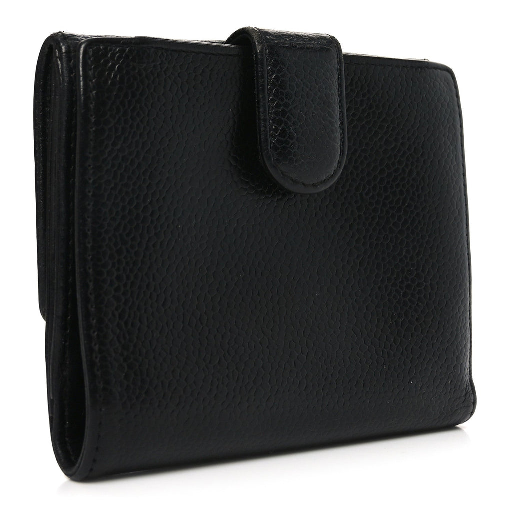 Caviar Timeless CC Compact French Wallet Black