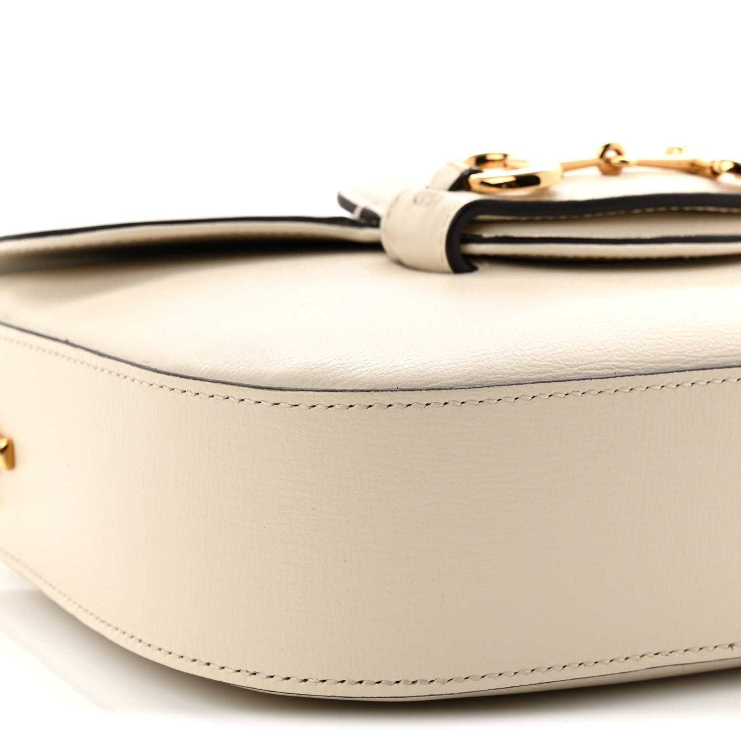 Gucci Azalea Calfskin Web Mini Horsebit 1955 Shoulder Bag Mystic White