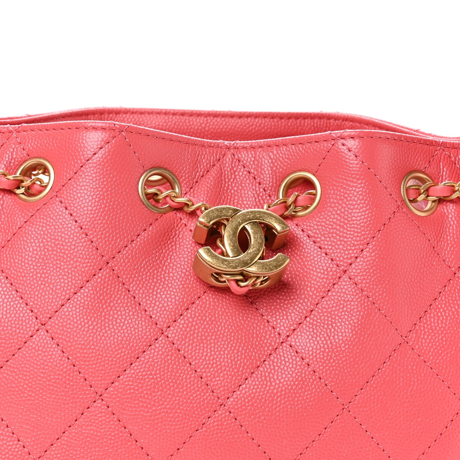 Chanel Caviar Quilted Mini Chanel 25 Handbag Coral