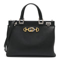 Gucci Grainy Calfskin Medium Zumi Top Handle Bag Black