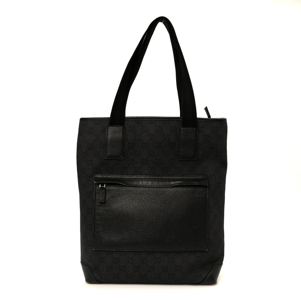 Gucci Denim Monogram Tote Bag Black