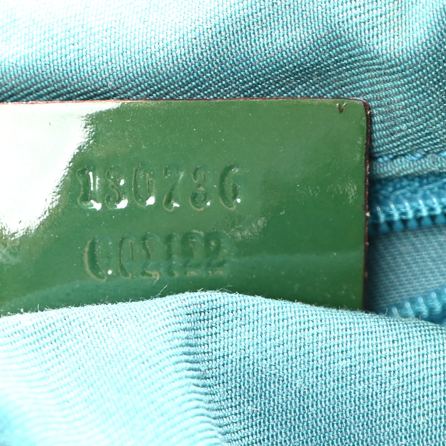 Gucci Monogram Patent Medium Abbey Shoulder Bag Blue