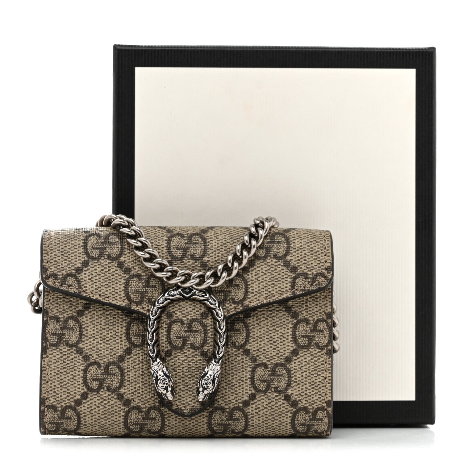 Gucci GG Supreme Monogram Dionysus Coin Purse Taupe