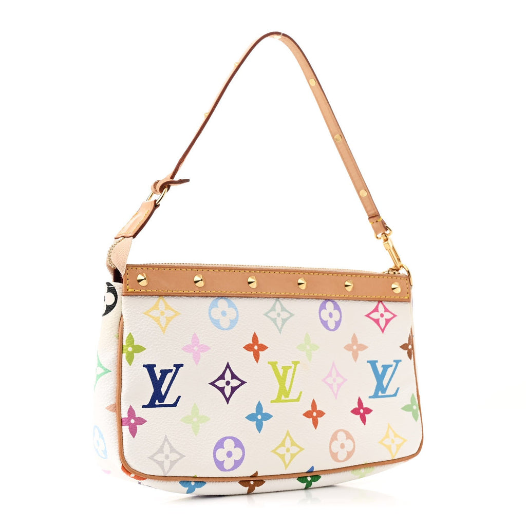 Louis Vuitton Monogram Multicolor Pochette Accessories White