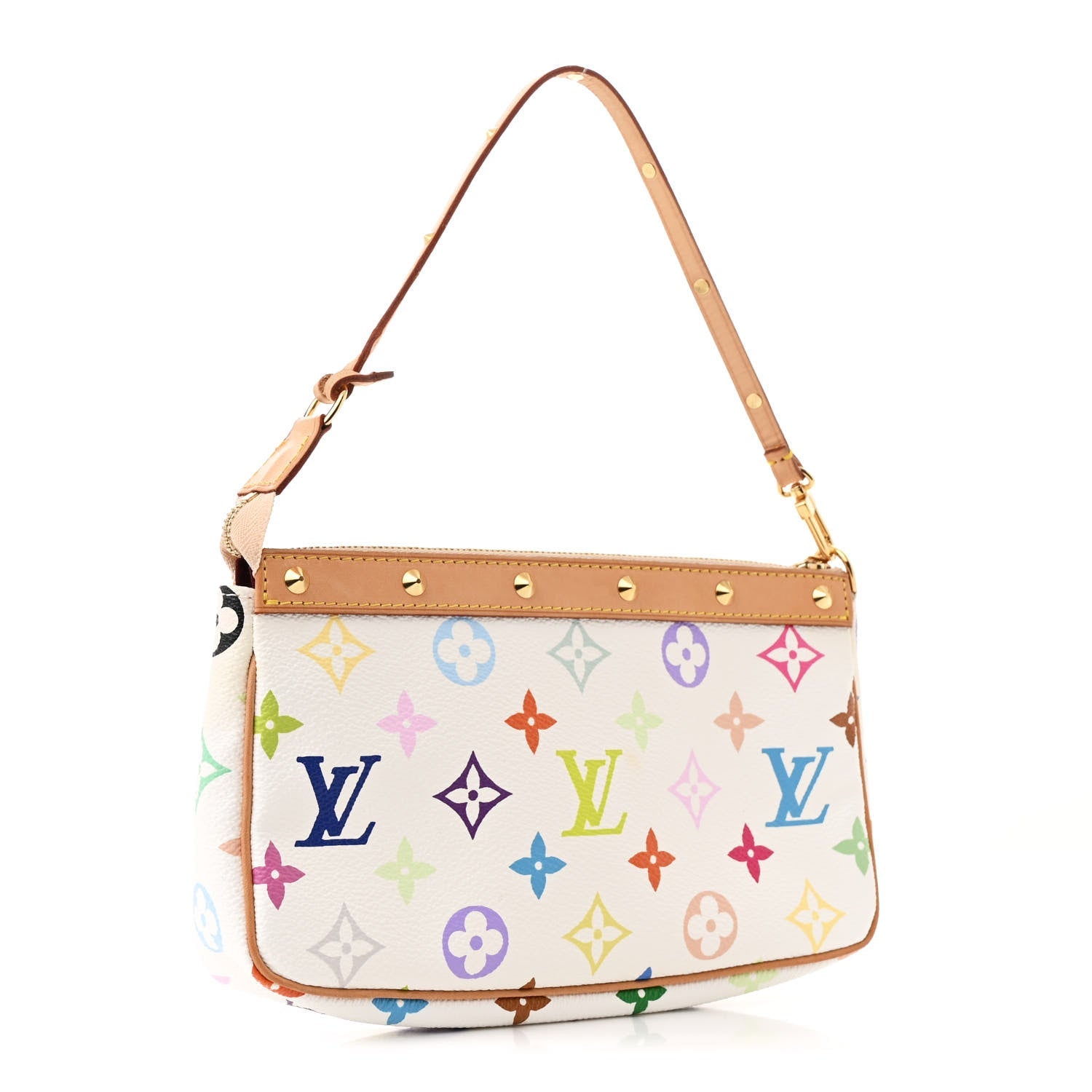 Louis Vuitton Monogram Multicolor Pochette Accessories White