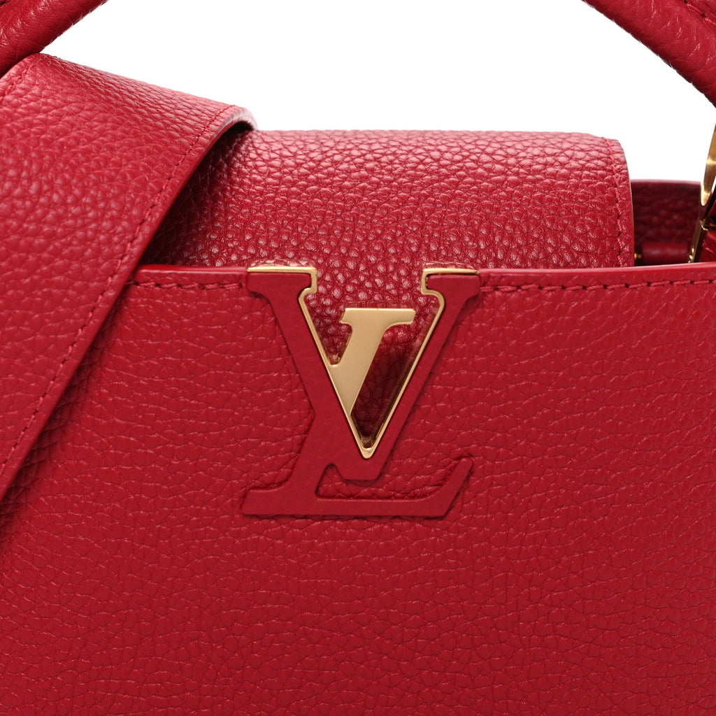 Louis Vuitton Taurillon Mini Capucines Scarlet