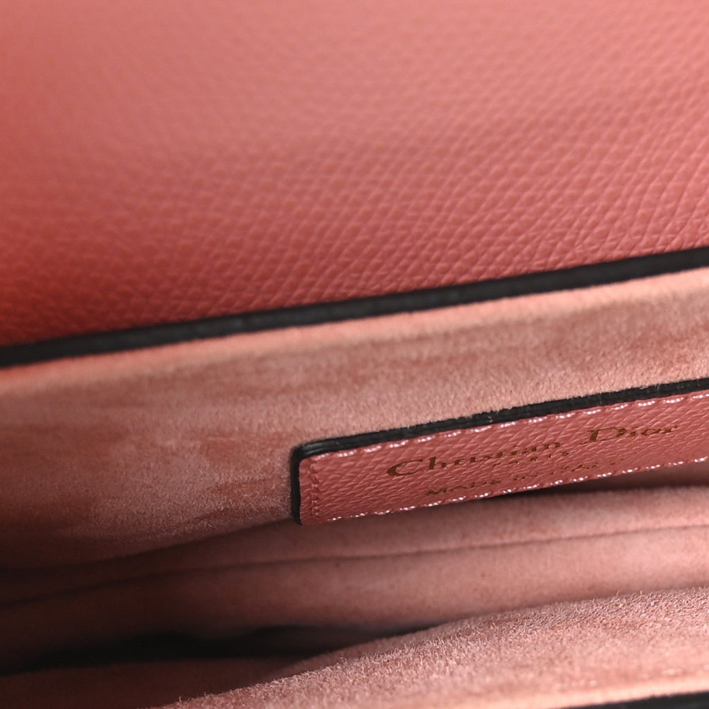 Christian Dior Grained Calfskin Mini Saddle Bag Pink
