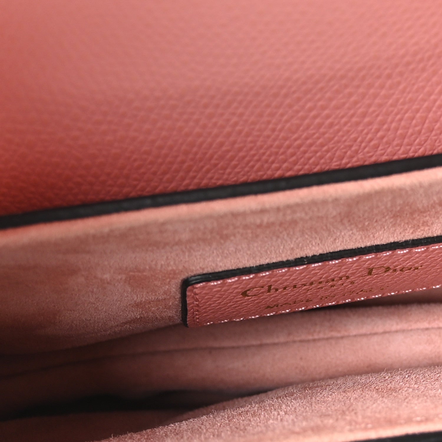 Christian Dior Grained Calfskin Mini Saddle Bag Pink