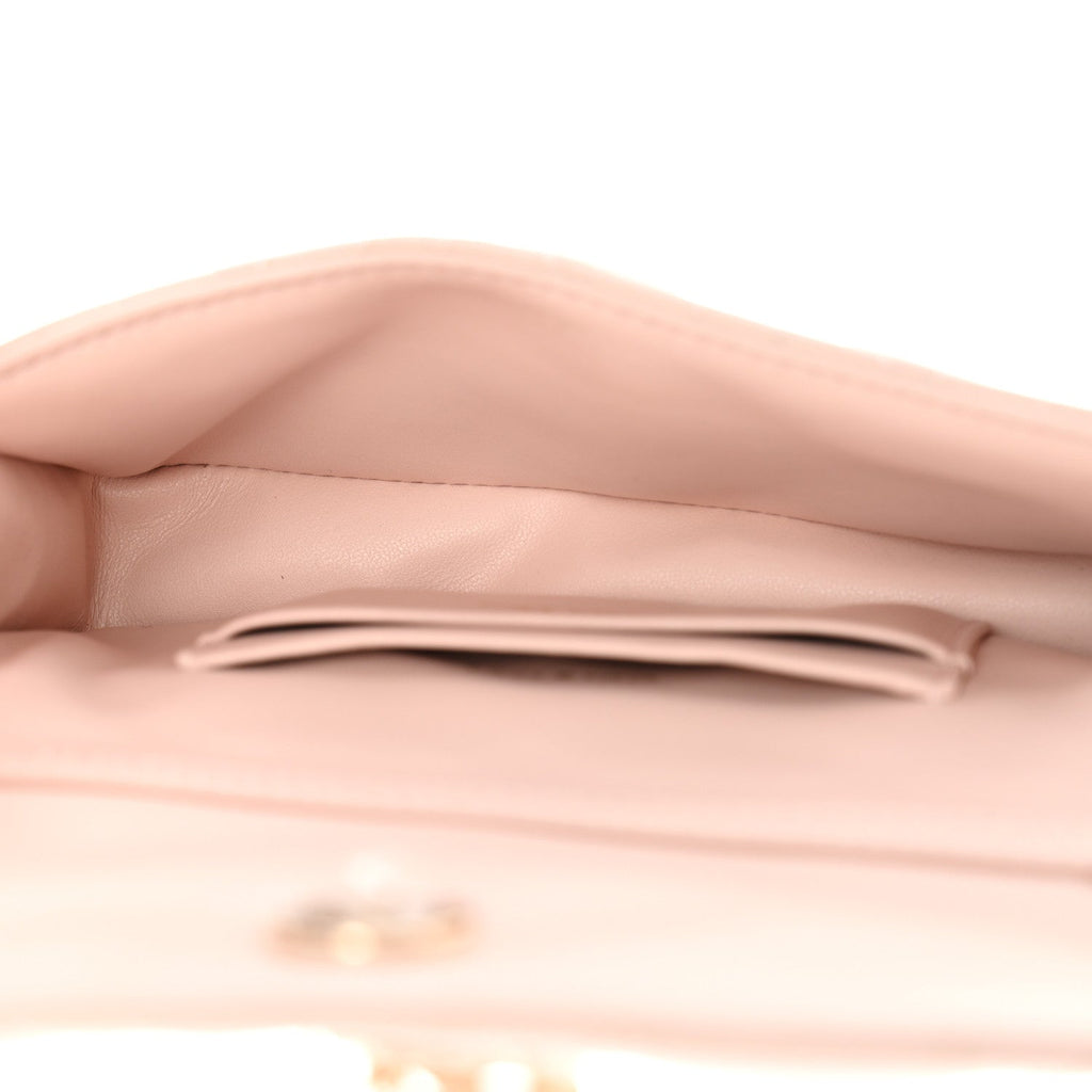 Christian Dior Lambskin Cannage Dior Talk Phone Pouch Rose Poudre