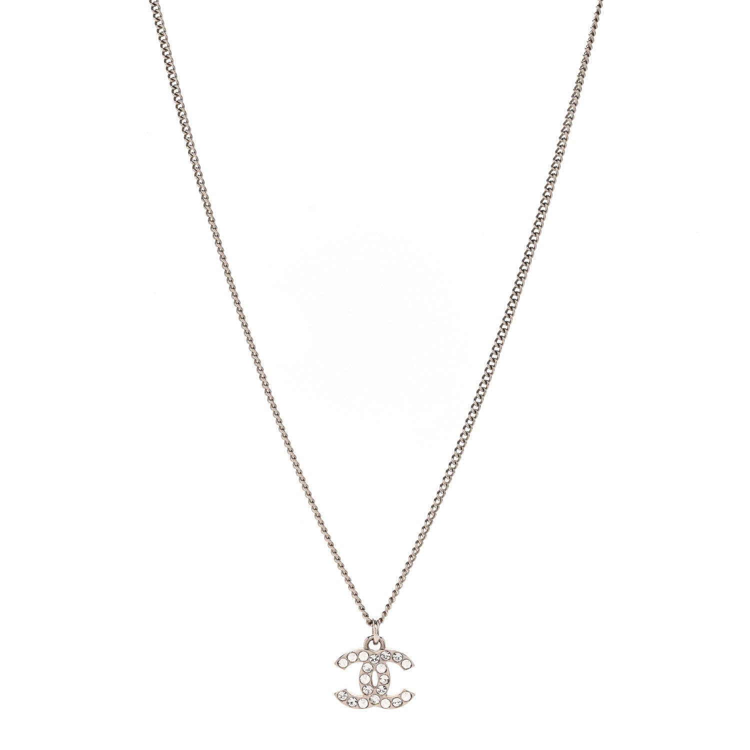 Crystal Timeless CC Necklace Silver
