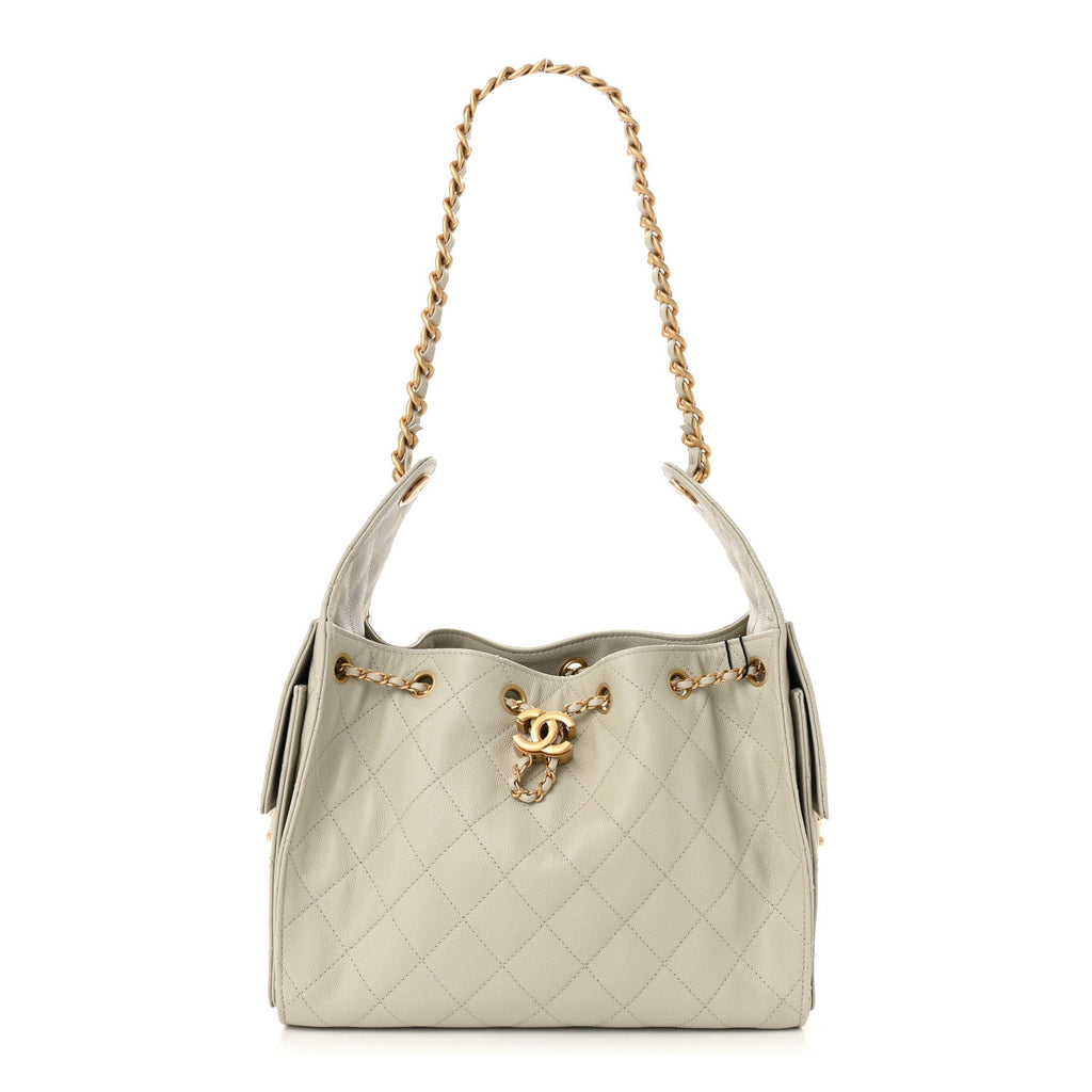 Chanel Caviar Quilted Small Chanel 25 Handbag Light Grey