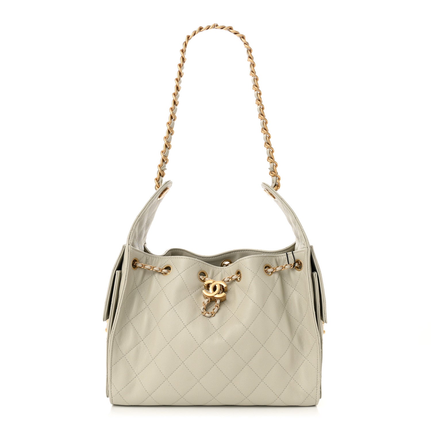 Chanel Caviar Quilted Small Chanel 25 Handbag Light Grey