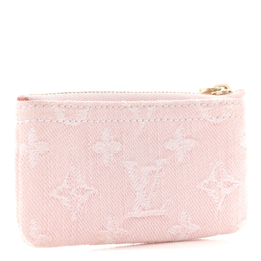 Louis Vuitton Monogram Denim Key Pouch Washed Pink