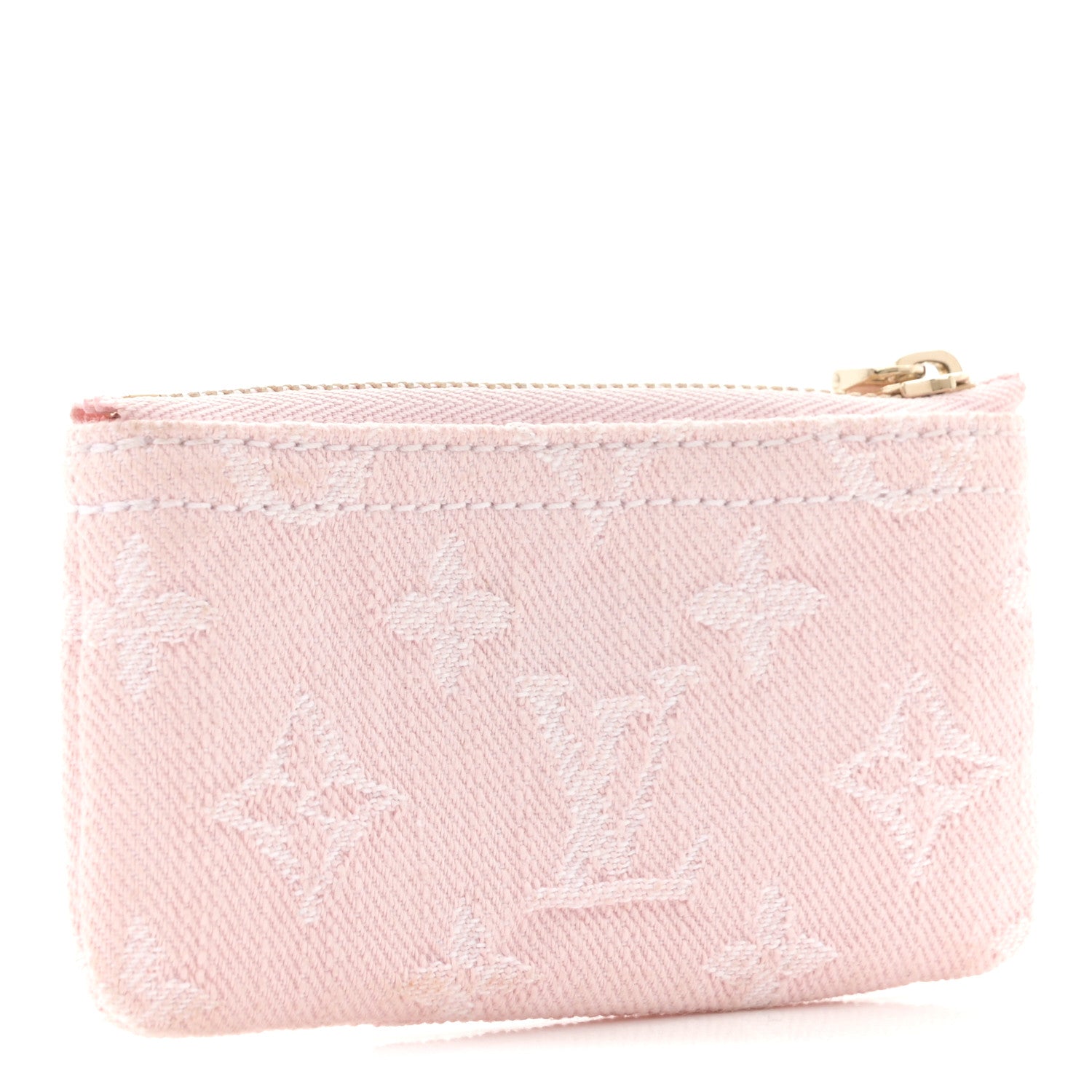 Louis Vuitton Monogram Denim Key Pouch Washed Pink