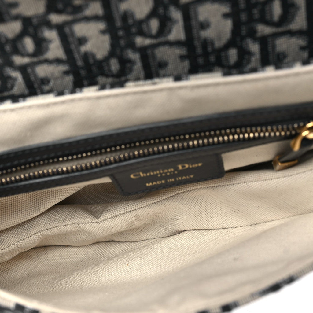 Christian Dior Oblique Saddle Bag Blue