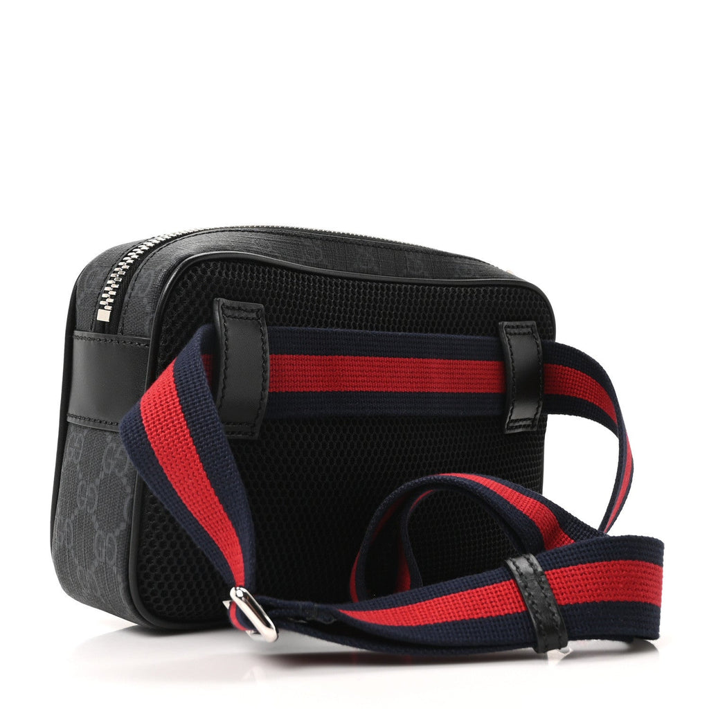 Gucci Soft GG Supreme Monogram Web Belt Bag Black Grey