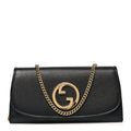 Gucci Roxy Calfskin Blondie Continental Chain Wallet Black
