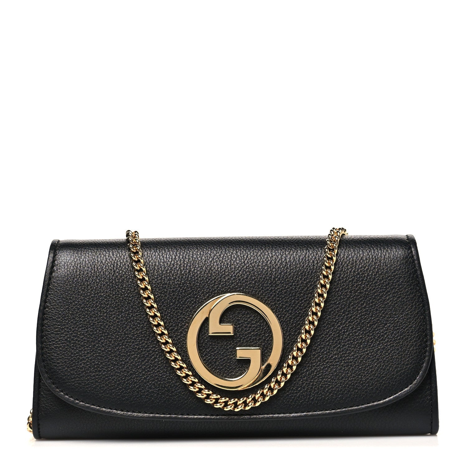 Gucci Roxy Calfskin Blondie Continental Chain Wallet Black