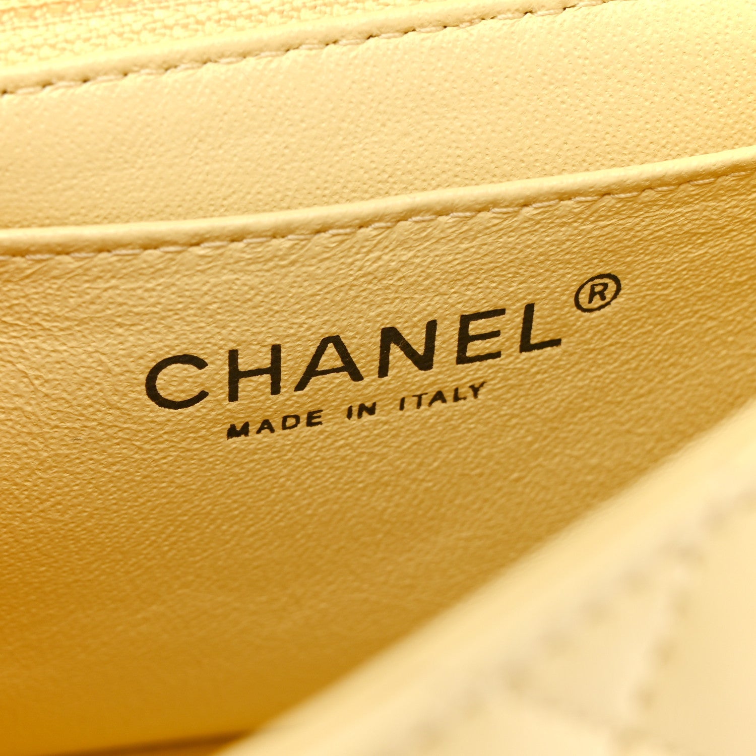 Chanel Lambskin Quilted Mini Square Flap Light Yellow