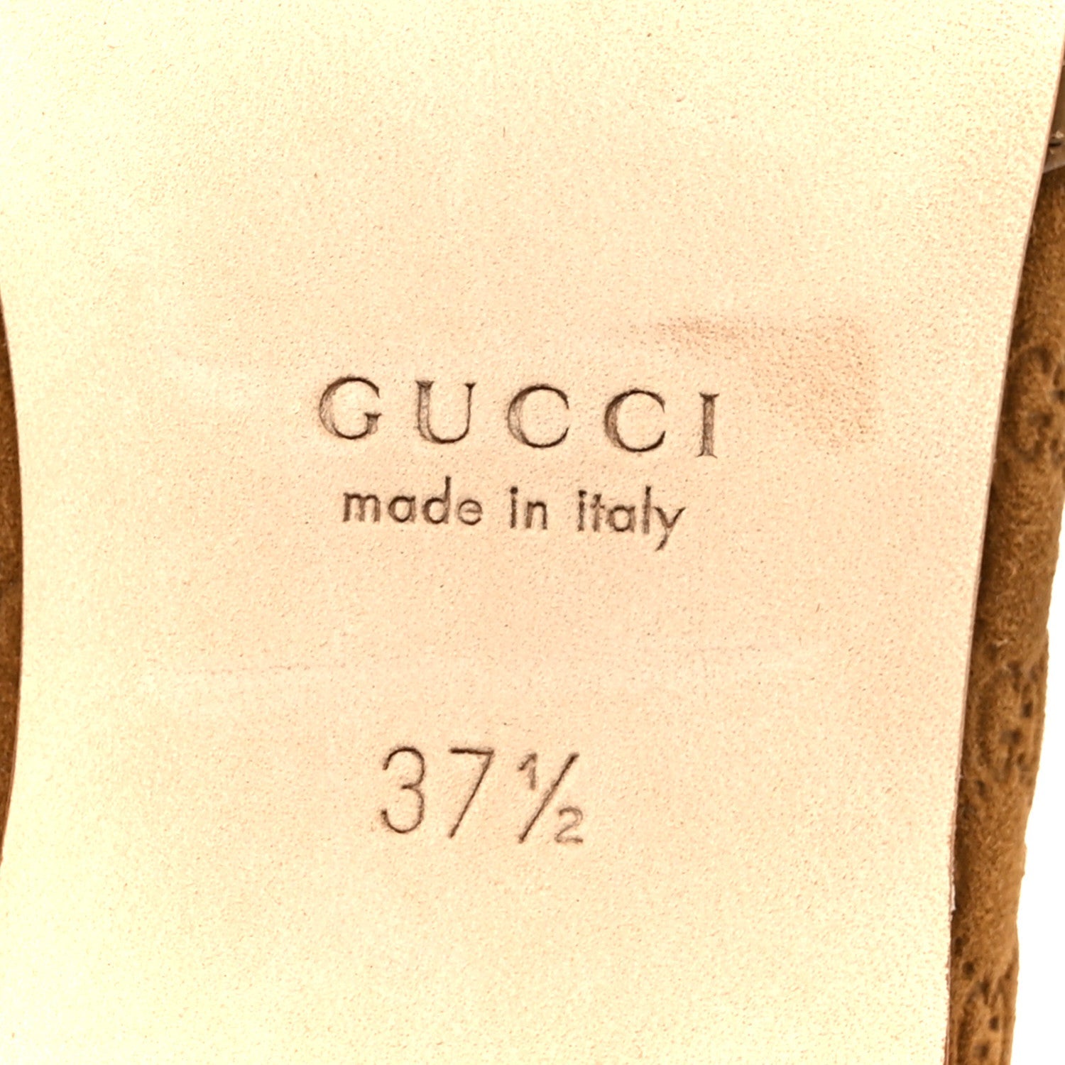 Gucci Kid Scamosciato Micro GG Monogram Horsebit Ballet Flats 37.5 Cuoio Dafne