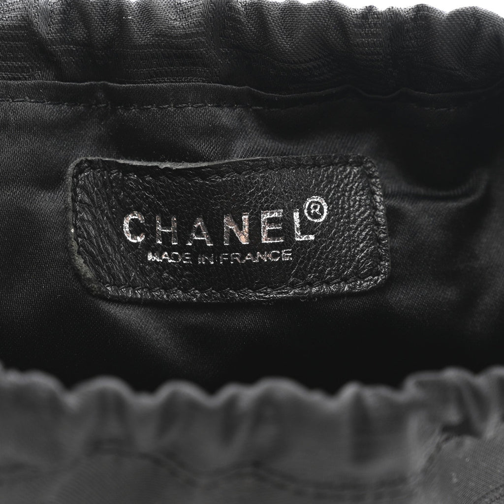 Chanel Nylon Travel Drawstring Bag Black