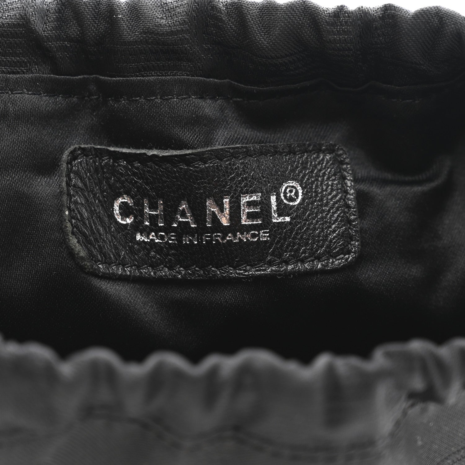 Chanel Nylon Travel Drawstring Bag Black