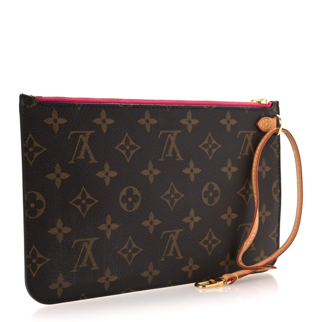 Louis Vuitton Monogram Neverfull MM GM Pochette Fuchsia