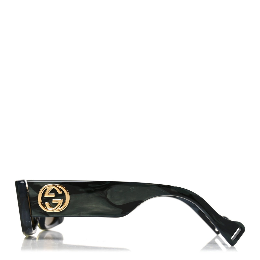 Gucci Acetate Rectangular GG0516S Sunglasses Green Bronze