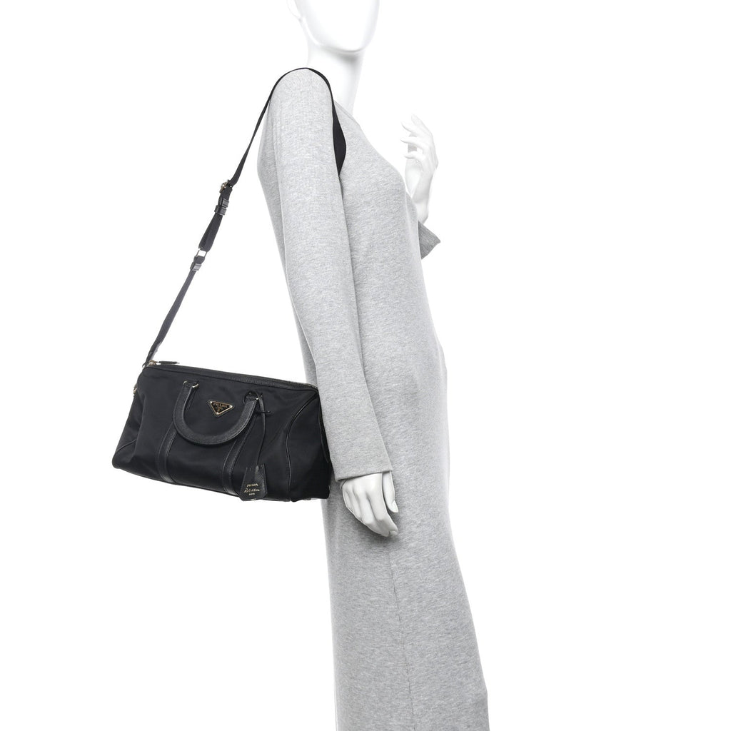 Prada Re-Nylon Saffiano Medium Re-Edition 1978 Top Handle Bag Black