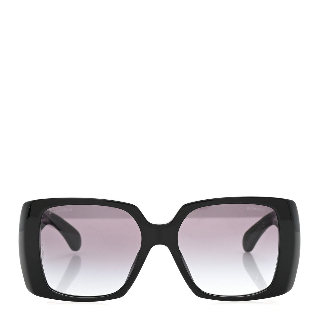 Acetate Rectangle Sunglasses 71551A Black Gold