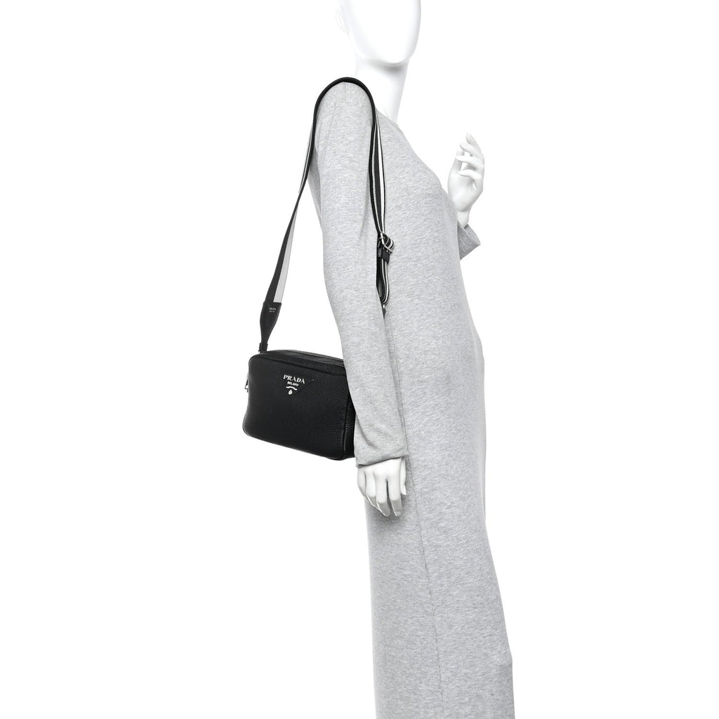 Prada Vitello Daino Soft Camera Crossbody Black