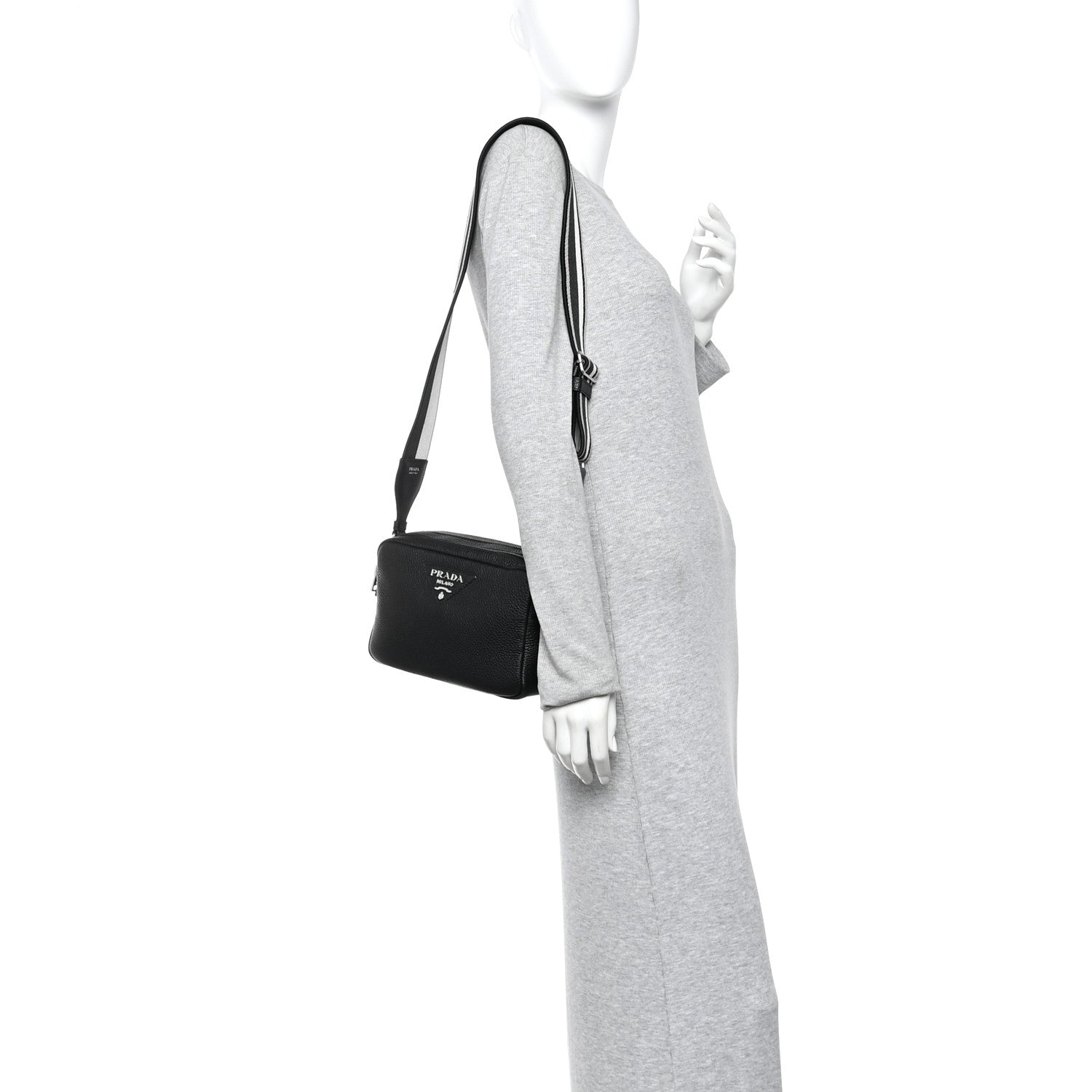 Prada Vitello Daino Soft Camera Crossbody Black