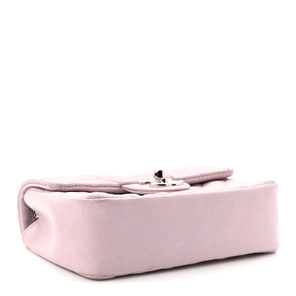Chanel Lambskin Quilted Extra Mini Valentine Flap Lilac