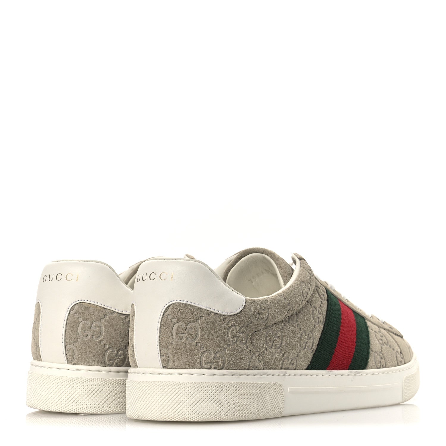Gucci Suede Web Mens Ace Sneakers 8.5 Oatmeal