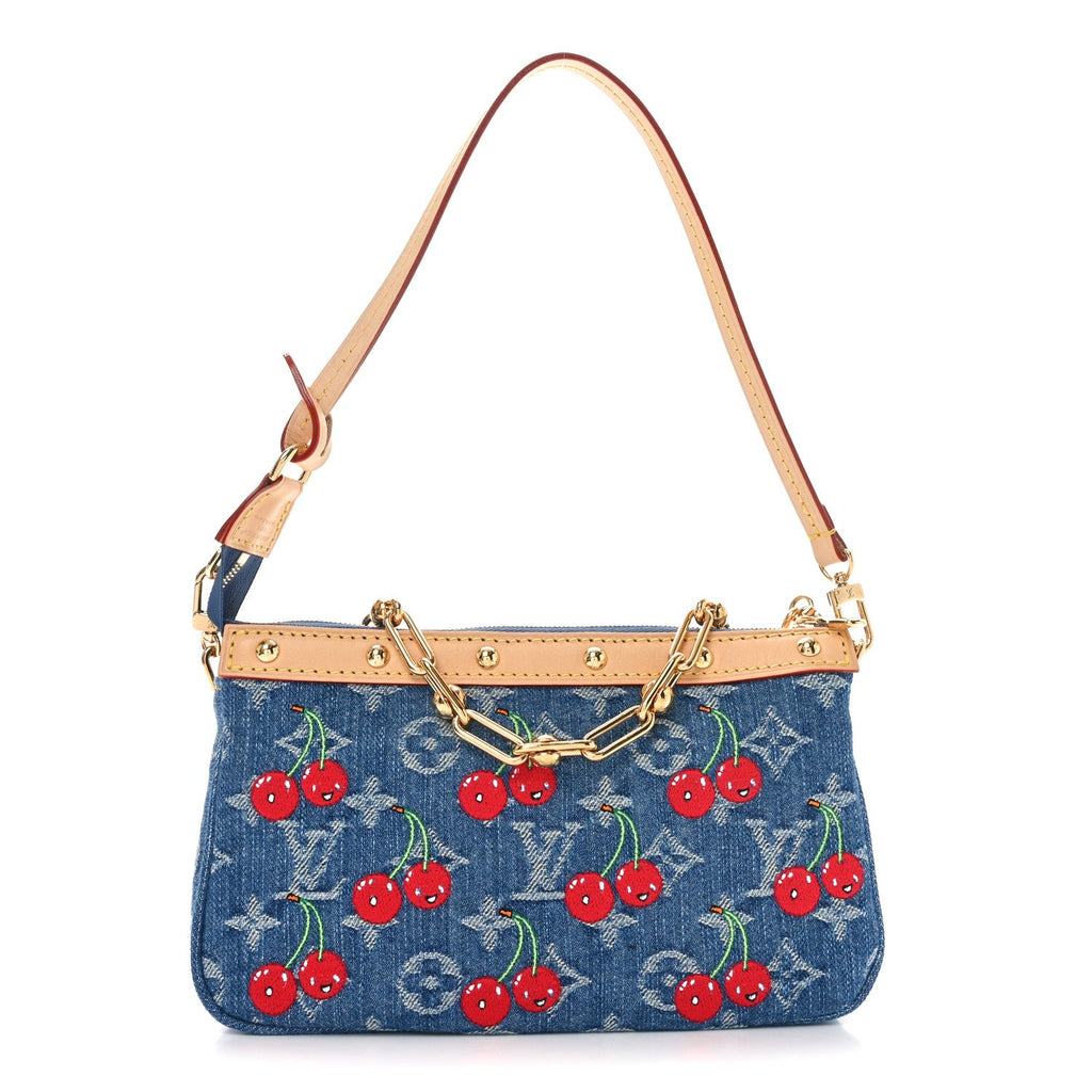 Louis Vuitton LV X TM Monogram Denim Cerises Pochette Accessories Blue
